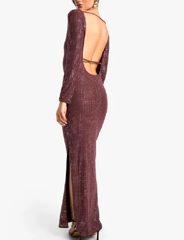 Rochie lunga Boohoo, visiniu Maro