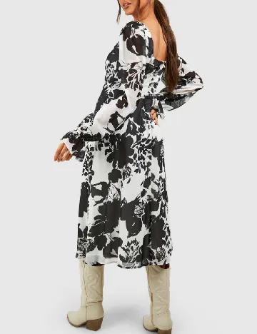 Rochie medie Boohoo, alb/negru