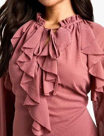 Rochie scurta Boohoo, roz pudra inchis