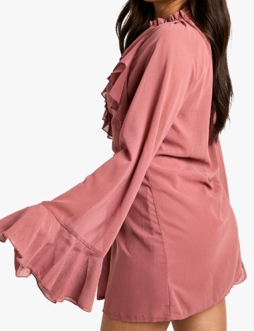 Rochie scurta Boohoo, roz pudra inchis