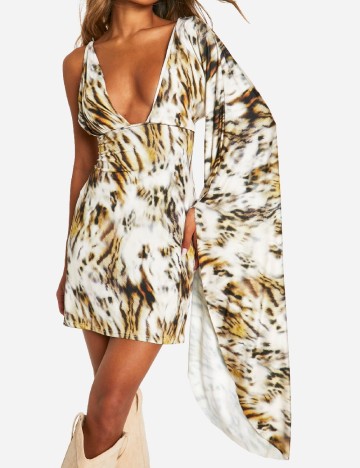 Rochie scurta Boohoo, animal print
