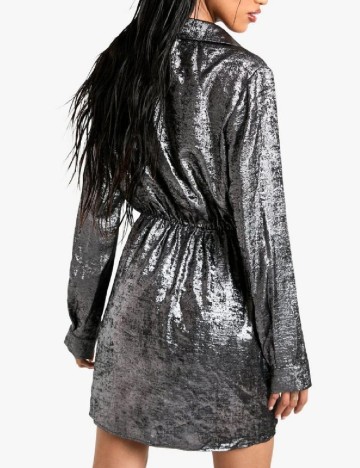 Rochie scurta Boohoo, argintiu