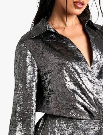 Rochie scurta Boohoo, argintiu