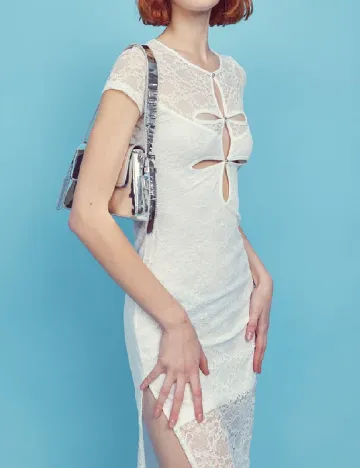 Rochie medie Collective The Label, alb