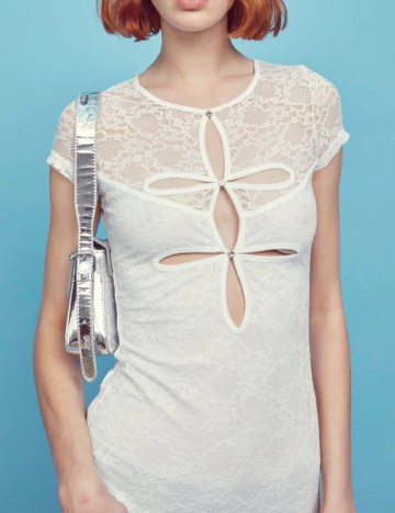 Rochie medie Collective The Label, alb