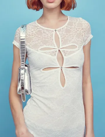 Rochie medie Collective The Label, alb
