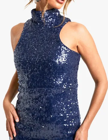 Rochie lunga Boohoo, bleumarin