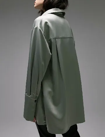 Camasa Oversize Top Shop, verde Verde