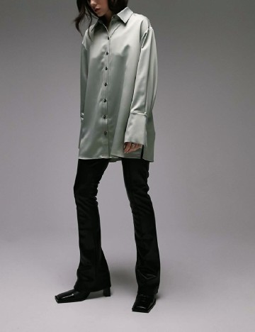 Camasa Oversize Top Shop, verde