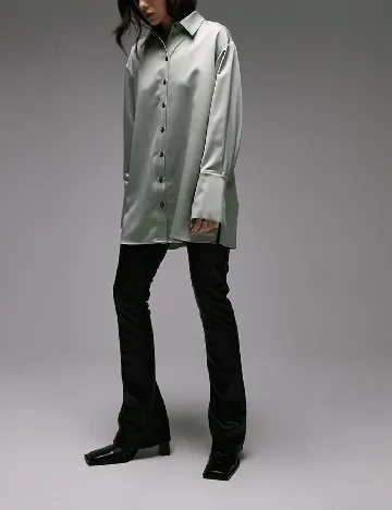 Camasa Oversize Top Shop, verde Verde