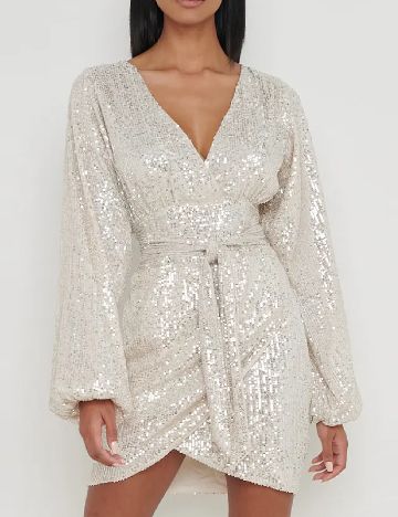 Rochie scurta Pretty Lavish, crem
