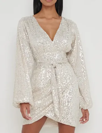 Rochie scurta Pretty Lavish, crem