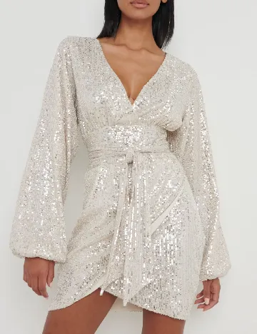Rochie scurta Pretty Lavish, crem