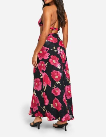 Rochie lunga Boohoo, floral print