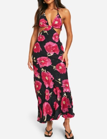 Rochie lunga Boohoo, floral print