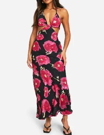 Rochie lunga Boohoo, floral print