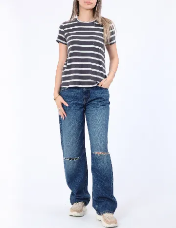 Tricou American Eagle, gri/verde