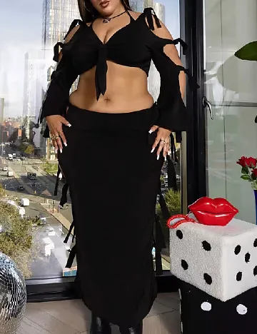 Top Labelrail x Holly Marston, negru Negru
