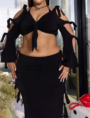 Top Labelrail x Holly Marston, negru