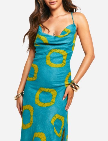 Rochie lunga Boohoo, turcoaz