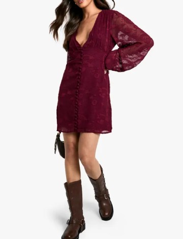 Rochie scurta Boohoo, visiniu