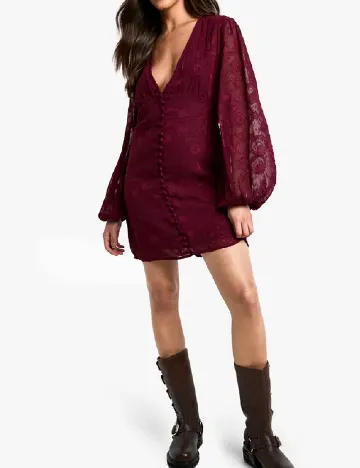 Rochie scurta Boohoo, visiniu