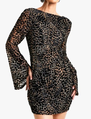 Rochie scurta Boohoo, animal print