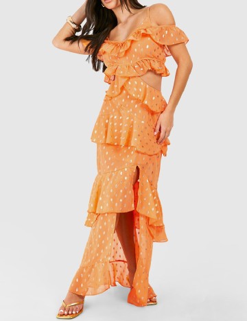 Rochie lunga Boohoo, portocaliu