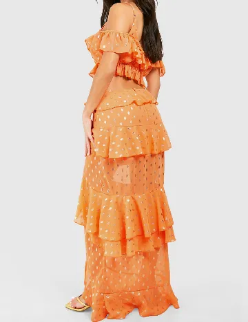 Rochie lunga Boohoo, portocaliu Portocaliu