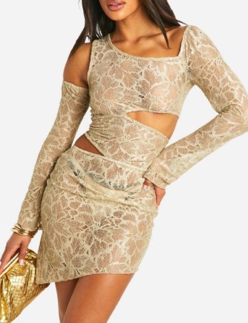 Rochie scurta Boohoo, bej