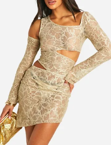 Rochie scurta Boohoo, bej