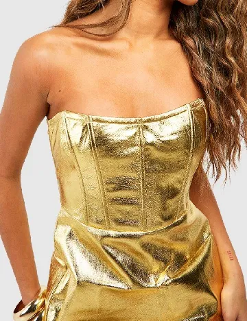 Rochie scurta Boohoo, auriu