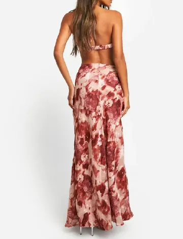 Rochie lunga Boohoo, roz pudra