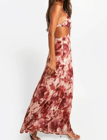 Rochie lunga Boohoo, roz pudra