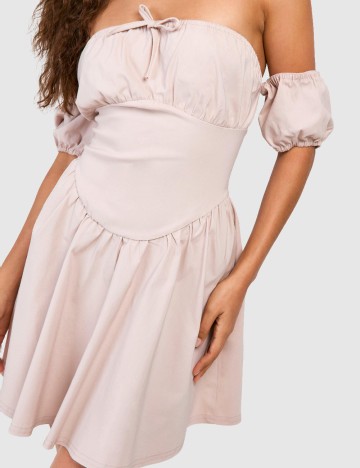 Rochie scurta Boohoo, crem