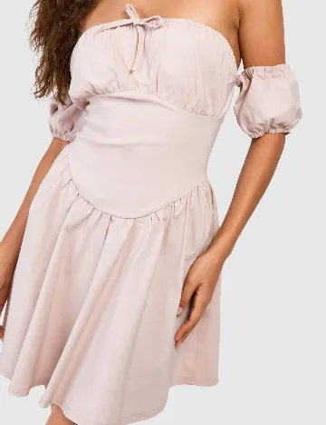 Rochie scurta Boohoo, crem Crem