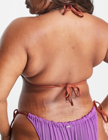 Sutien de baie reversibil We Are We Wear Plus Size, mov/maro