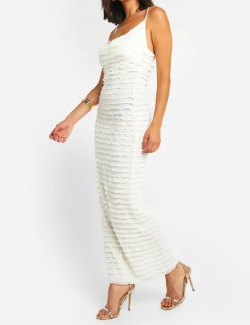 Rochie lunga Boohoo, ecru