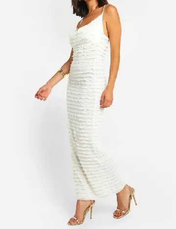 Rochie lunga Boohoo, ecru