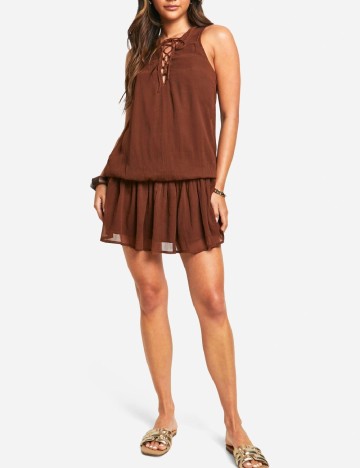 Rochie scurta Boohoo, maro
