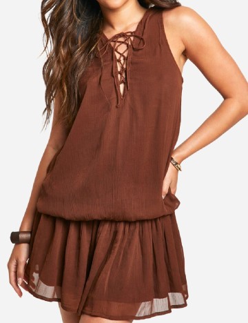 Rochie scurta Boohoo, maro