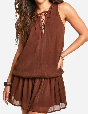 Rochie scurta Boohoo, maro