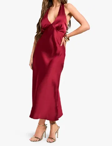 Rochie medie Boohoo, visiniu