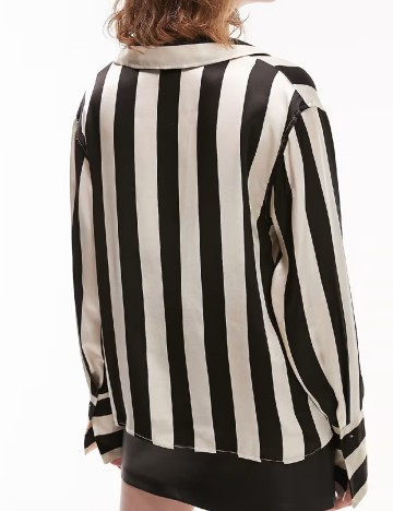 Camasa Top Shop, ecru/negru