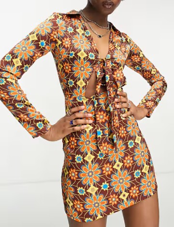 Rochie scurta Heartbreak, floral print
