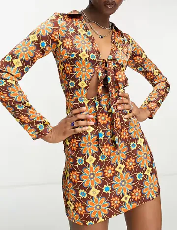 Rochie scurta Heartbreak, floral print