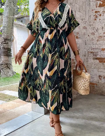 Rochie medie SHEIN CURVE, verde