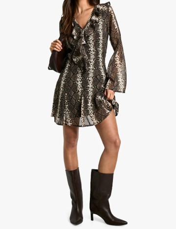 Rochie scurta Boohoo, imprimeu sarpe