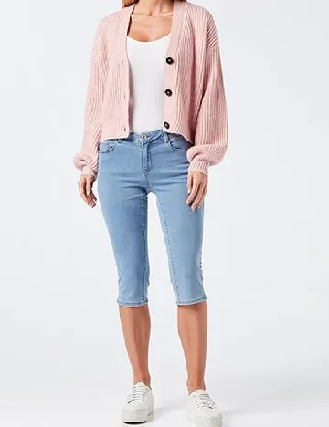 Pantaloni trei sferturi Vero Moda, albastru