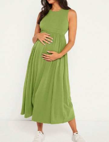 Rochie lunga SHEIN Maternity, verde
